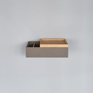 2x (paire) table de chevet flottante chêne gris foncé