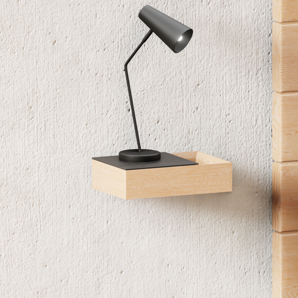 schwebender Nachttisch aus Eiche, Nachttisch, MBK12 stilvolle Designermöbel aus Massivholz