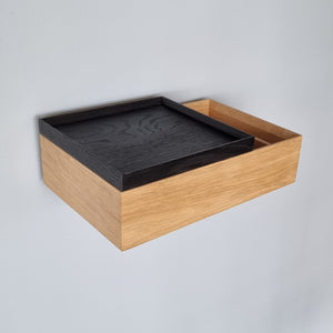 schwebender Nachttisch Eiche natur stilvolle Designermöbel aus Massivholz