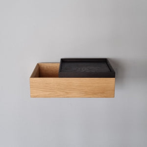 schwebender Nachttisch Eiche natur stilvolle Designermöbel aus Massivholz