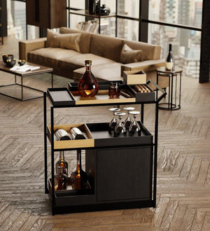 Barwagen - Servierwagen - modular bestückbar - MBK12  stilvolle Designermöbel aus Massivholz