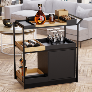 Barwagen - Servierwagen - modular bestückbar, Barwagen, MBK12 stilvolle Designermöbel aus Massivholz