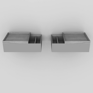 2x (pair) floating bedside table dark gray oak