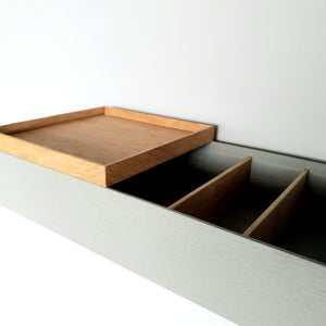 Wandkonsole massive Eiche grau 48 cm, Wandkonsole, MBK12 stilvolle Designermöbel aus Massivholz