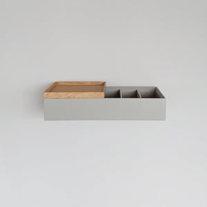 Wandkonsole massive Eiche grau 48 cm, Wandkonsole, MBK12 stilvolle Designermöbel aus Massivholz