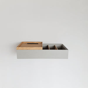 Wandkonsole massive Eiche grau 48 cm, Wandkonsole, MBK12 stilvolle Designermöbel aus Massivholz