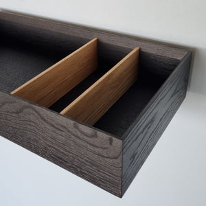 Wandkonsole massive Eiche schwarz 48 cm MBK12 stilvolle Designermöbel aus Massivholz