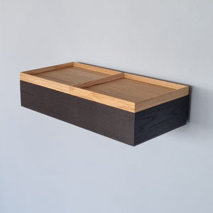 Wandkonsole massive Eiche schwarz 48 cm MBK12 stilvolle Designermöbel aus Massivholz