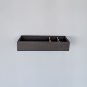 Wandkonsole massive Eiche schwarz 48cm zwei Tabletts stilvolle Designermöbel aus Massivholz