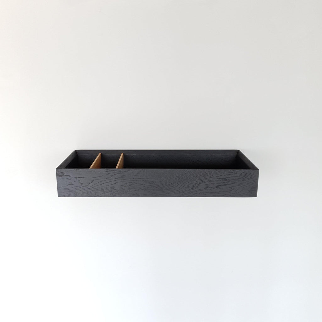 Wandkonsole massive Eiche schwarz 60 cm, Wandkonsole, MBK12 stilvolle Designermöbel aus Massivholz