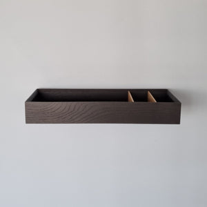 Wall console solid oak black 60cm a tray