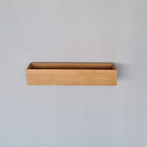 schmale Wandkonsole massive Eiche natur 48cm zwei Tabletts stilvolle Designermöbel aus Massivholz