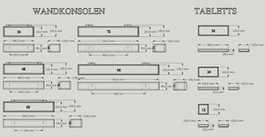 Zeichnung Wandkonsole massive Eiche stilvolle Designermöbel aus Massivholz