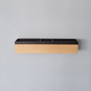 schmale Wandkonsole massive Eiche natur 60cm drei Tabletts stilvolle Designermöbel aus Massivholz