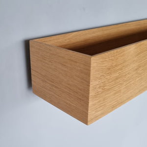 schmale Wandkonsole massive Eiche natur 60cm zwei Tabletts stilvolle Designermöbel aus Massivholz
