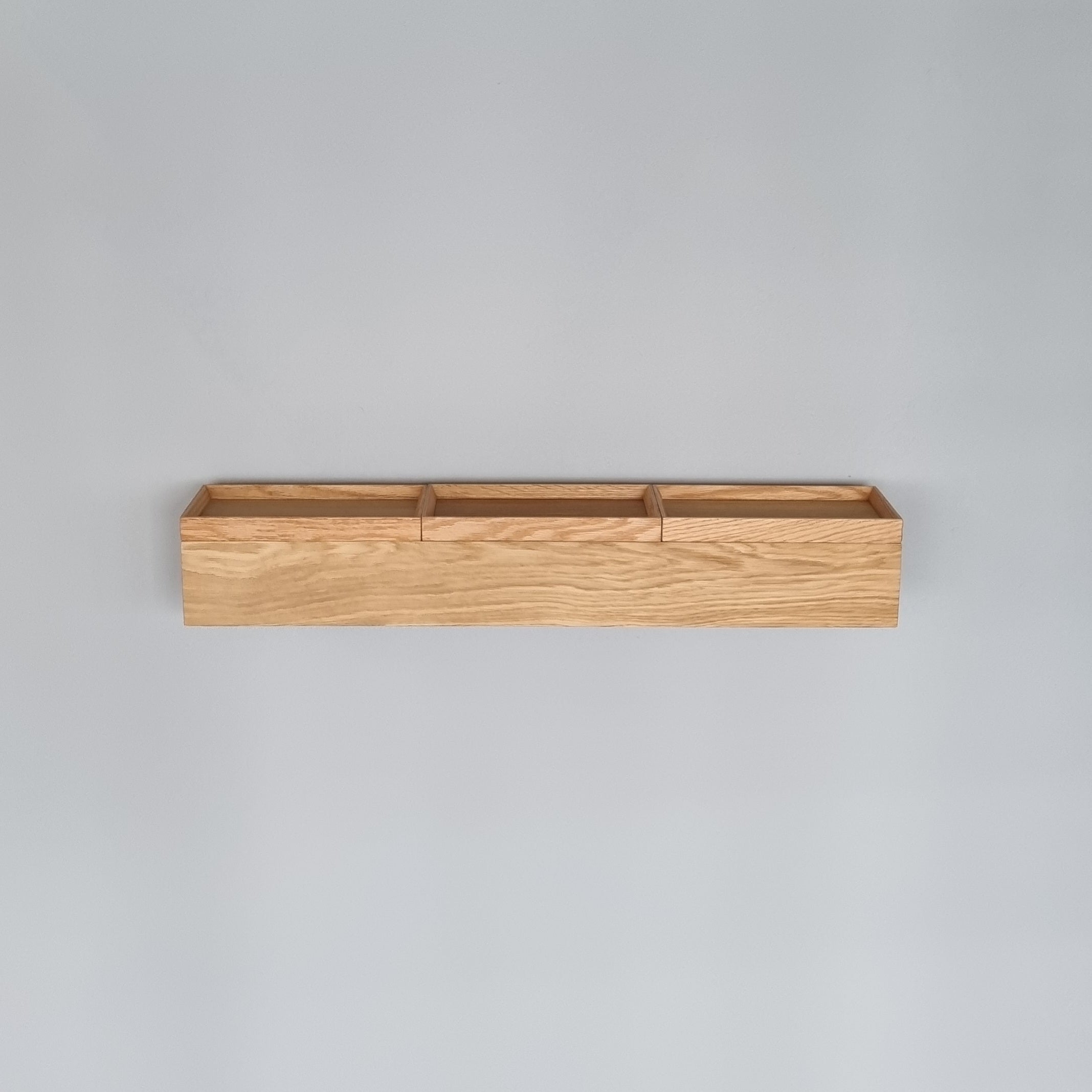 schmale Wandkonsole Eiche natur 72cm drei Tabletts natur – MBK12