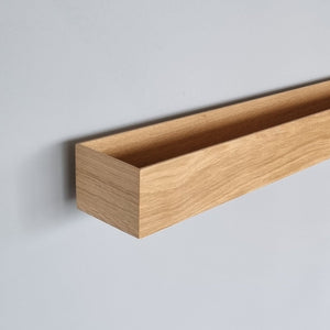schmale Wandkonsole massive Eiche natur 72cm drei Tabletts stilvolle Designermöbel aus Massivholz