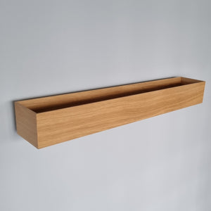 schmale Wandkonsole massive Eiche natur 72cm drei Tabletts stilvolle Designermöbel aus Massivholz