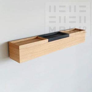 Schmale Wandkonsole massive Eiche / schwarz 72 cm - MBK12  stilvolle Designermöbel aus Massivholz