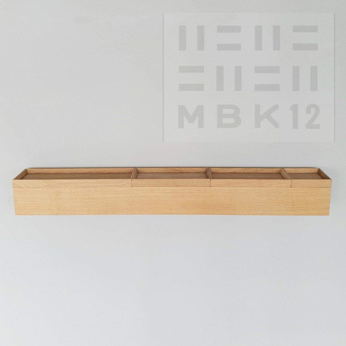 schmale Wandkonsole natur 96cm fünf Tabletts natur MBK12 – MBK12