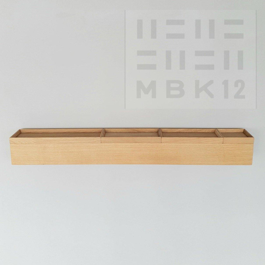 Wandkonsole massive Eiche 96 cm mit Tabletts - MBK12  stilvolle Designermöbel aus Massivholz
