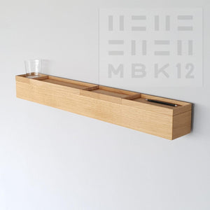Wandkonsole massive Eiche 96 cm mit Tabletts - MBK12  stilvolle Designermöbel aus Massivholz