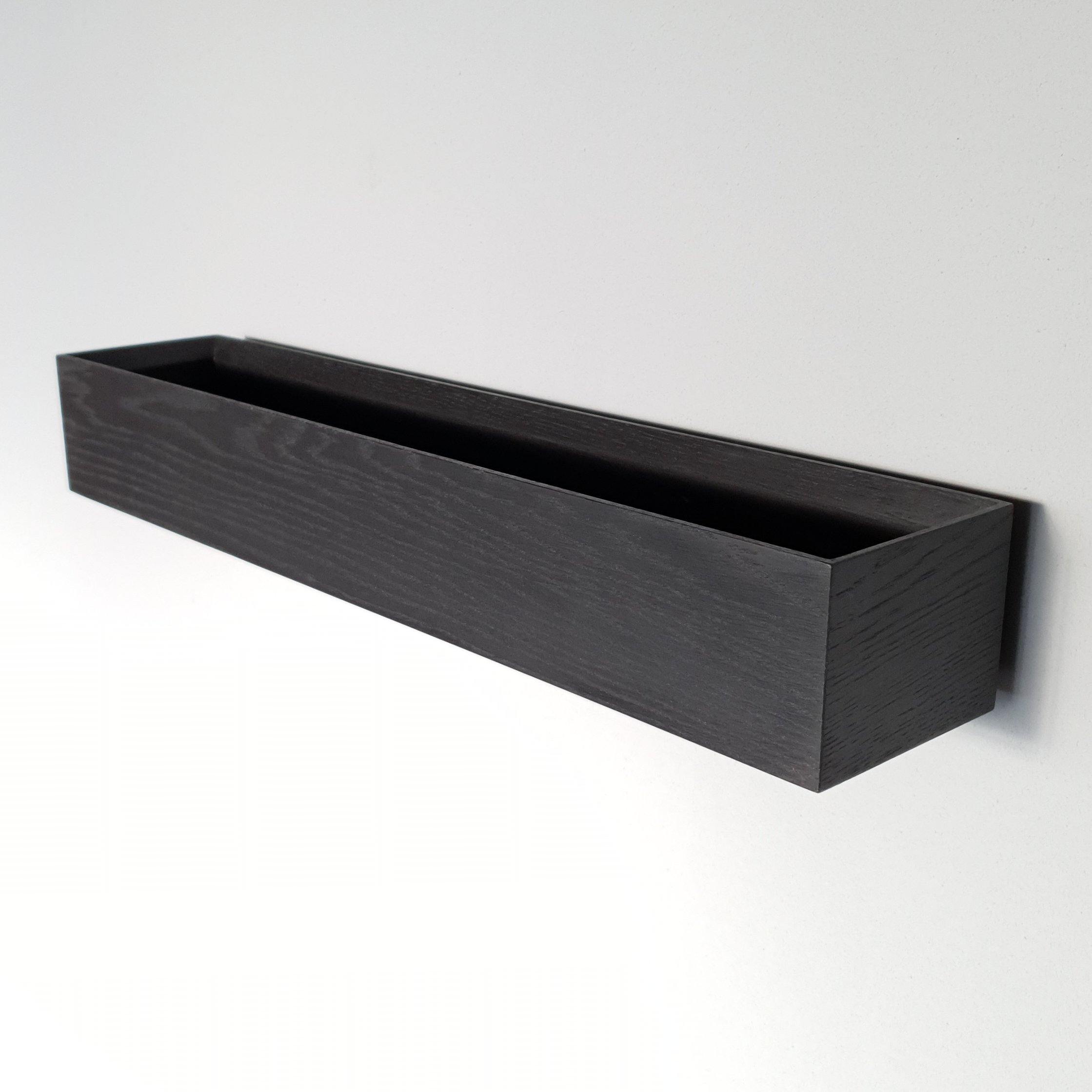 schmale Wandkonsole schwarz 60cm zwei Tabletts bestellen – MBK12