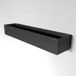 schwarze Wandkonsole massive Eiche 60 cm, schmale Wandkonsole, MBK12 stilvolle Designermöbel aus Massivholz