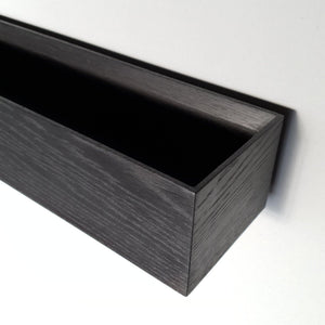 schwarze Wandkonsole massive Eiche 60 cm, schmale Wandkonsole, MBK12 stilvolle Designermöbel aus Massivholz