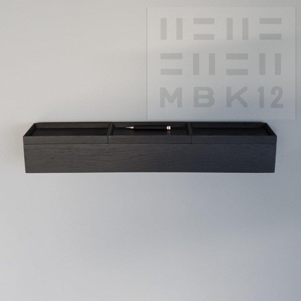 schwarze Wandkonsole massive Eiche 72 cm - MBK12  stilvolle Designermöbel aus Massivholz