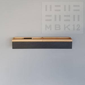 schwarze Wandkonsole massive Eiche 72 cm - MBK12  stilvolle Designermöbel aus Massivholz