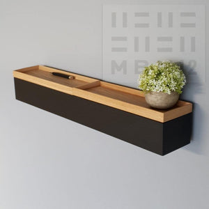 schwarze Wandkonsole massive Eiche 72 cm - MBK12  stilvolle Designermöbel aus Massivholz