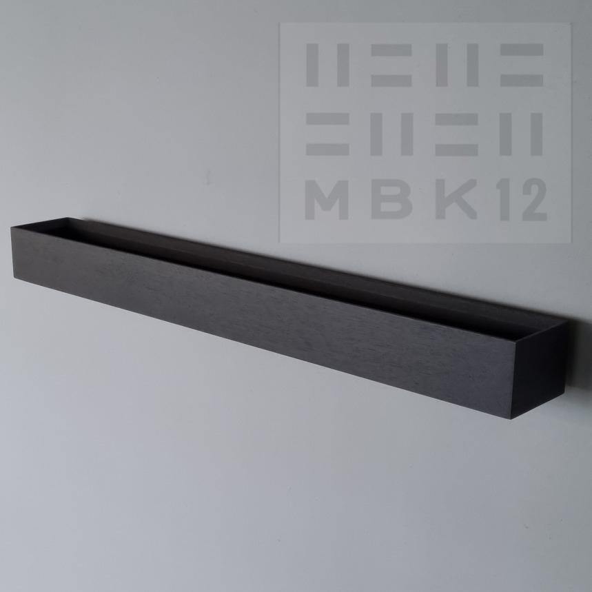 schmale Wandkonsole schwarz 96cm mit fünf Tabletts MBK12 – MBK12